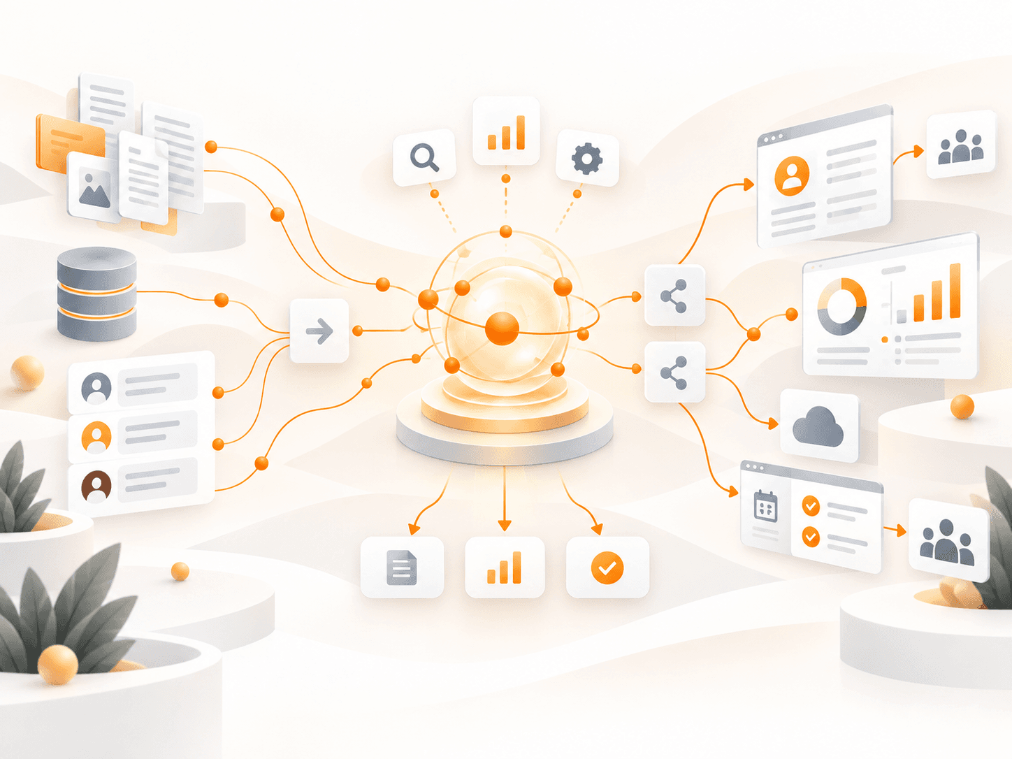 Agent IA connecté aux données, documents, applications et API du système d’information de l’entreprise.