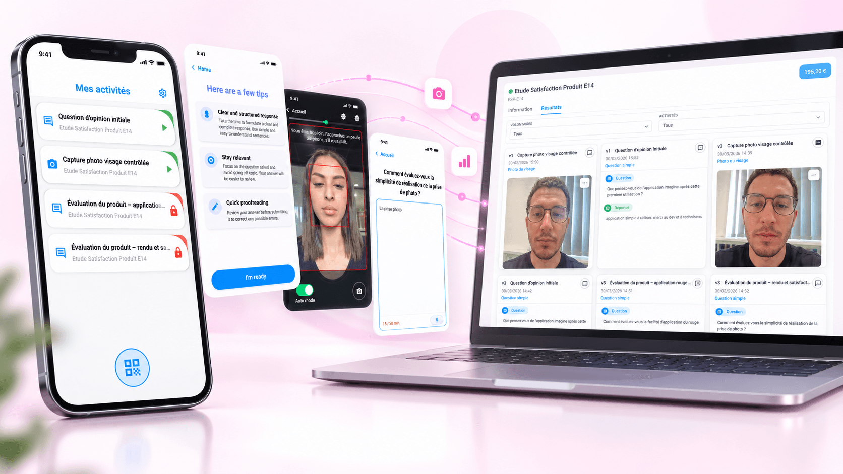 Application mobile Imagine et tour de contrôle backoffice d’une étude terrain